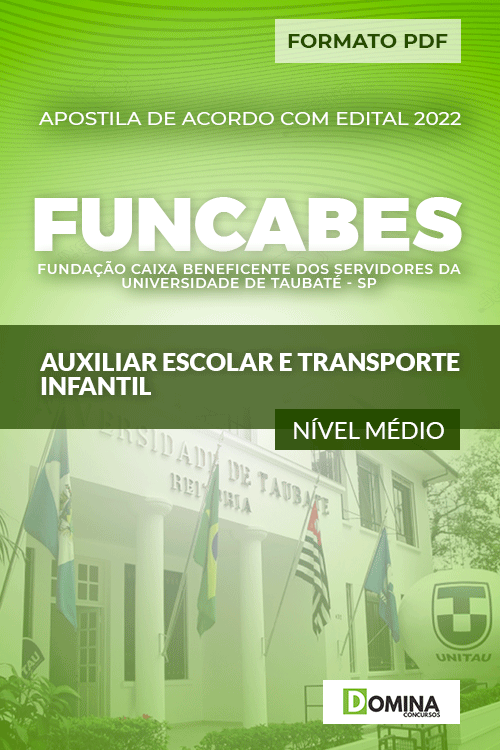 Apostila Funcabes SP 2022 Aux. Escolar Transporte Infantil