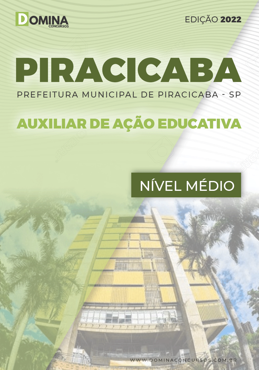 Apostila Pref Piracicaba SP 2022 Auxiliar Ação Educativa