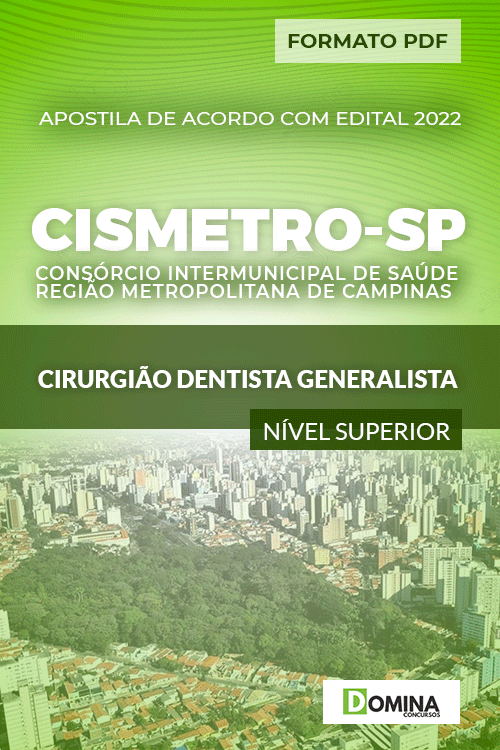 Apostila CISMETRO SP 2022 Cirurgião Dentista Generalista