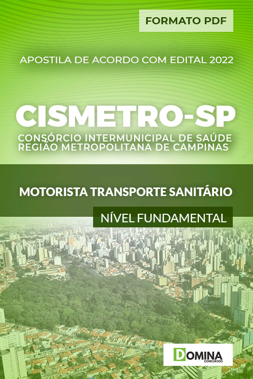 Apostila CISMETRO SP 2022 Motorista Transporte Sanitário