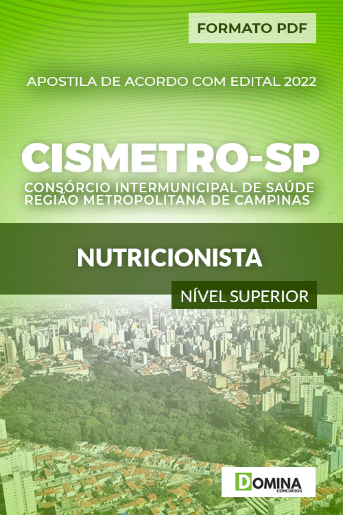 Apostila Digital Concurso CISMETRO SP 2022 Nutricionista