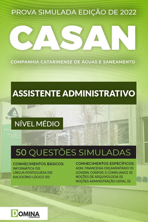 Prova Simulada CASAN 2022 Assistente Administrativo
