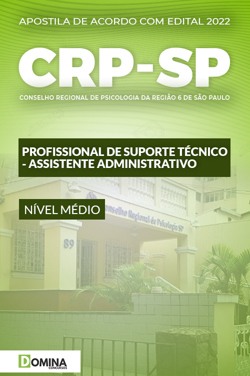Apostila CRP SP 2022 Prof. Sup. Téc. Assistente Administrativo