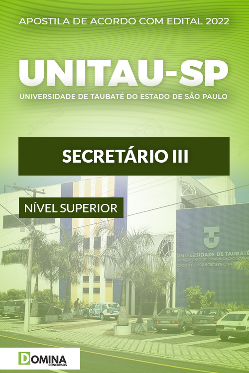 Apostila Digital Concurso UNITAU SP 2022 Secretário III