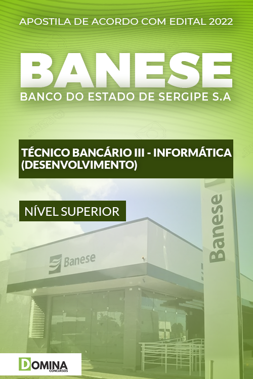Apostila BANESE 2022 Técnico Bancário III Desenvolvimento