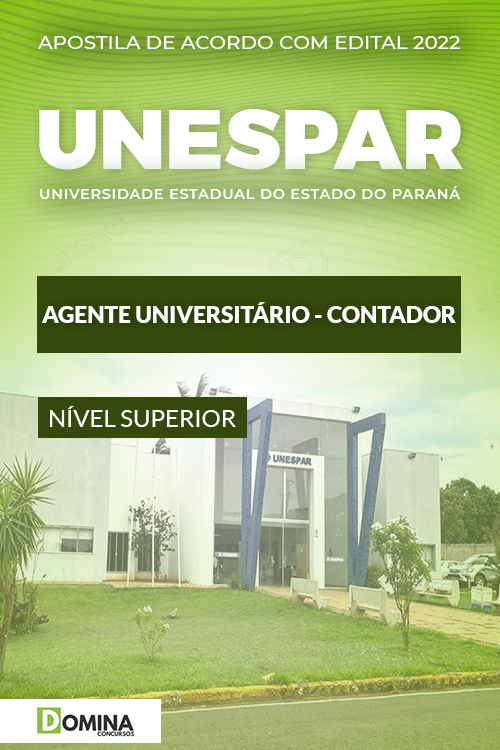Apostila UNESPAR 2022 PR 2022 Agente Universitário Contador