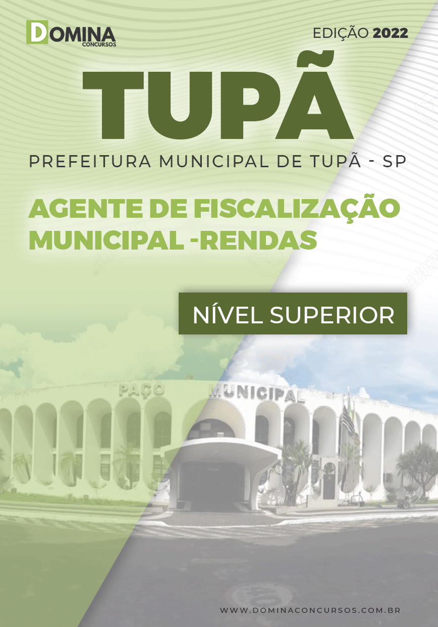 Apostila Pref Tupã SP 2022 Agente Fiscalização Municipal Rendas