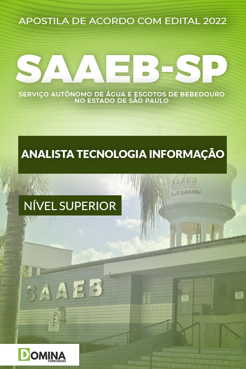 Apostila SAEEB Bebedouro SP 2022 Analista Tecnologia Informação