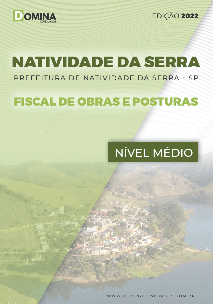 Apostila Pref Natividade Serra SP 2022 Fiscal Obras Postura