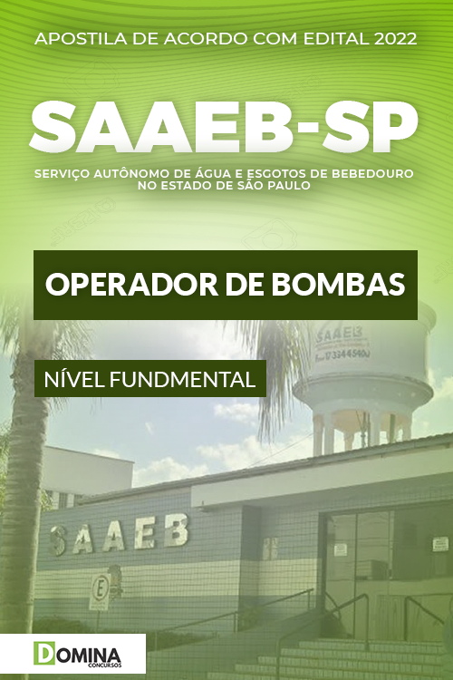 Apostila Digital SAEEB Bebedouro SP 2022 Operador Bombas