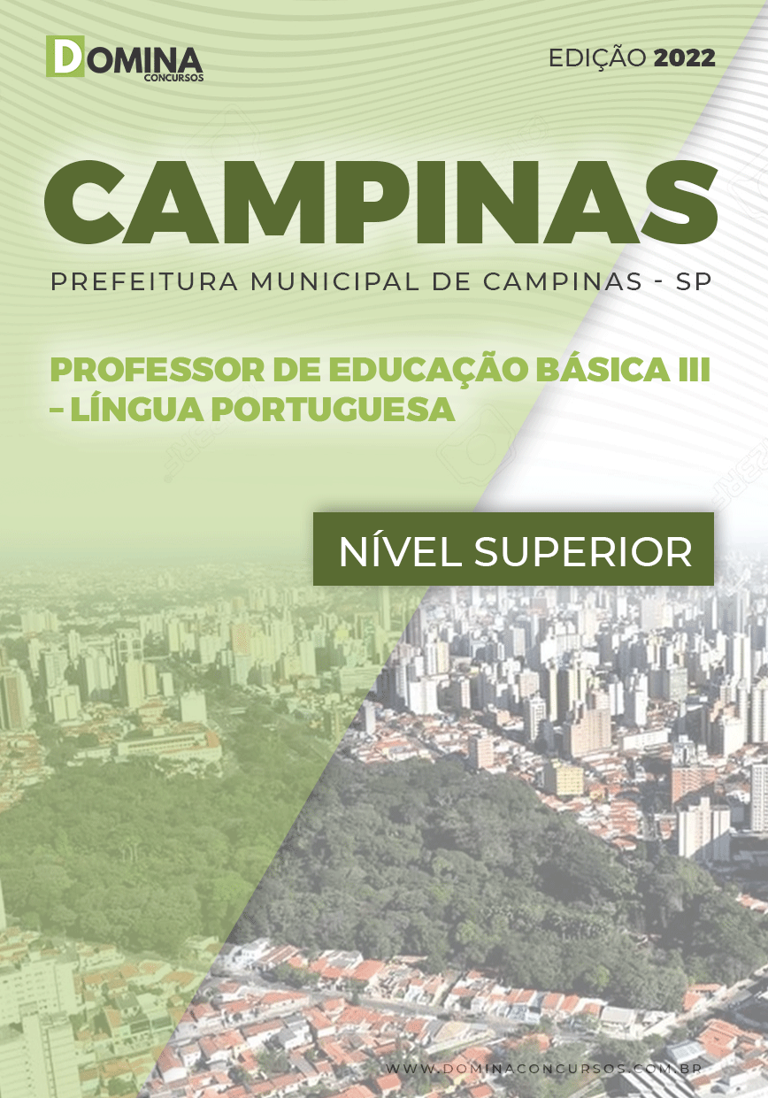 Apostila Pref Campinas SP 2022 P.E.B III Língua Portuguesa