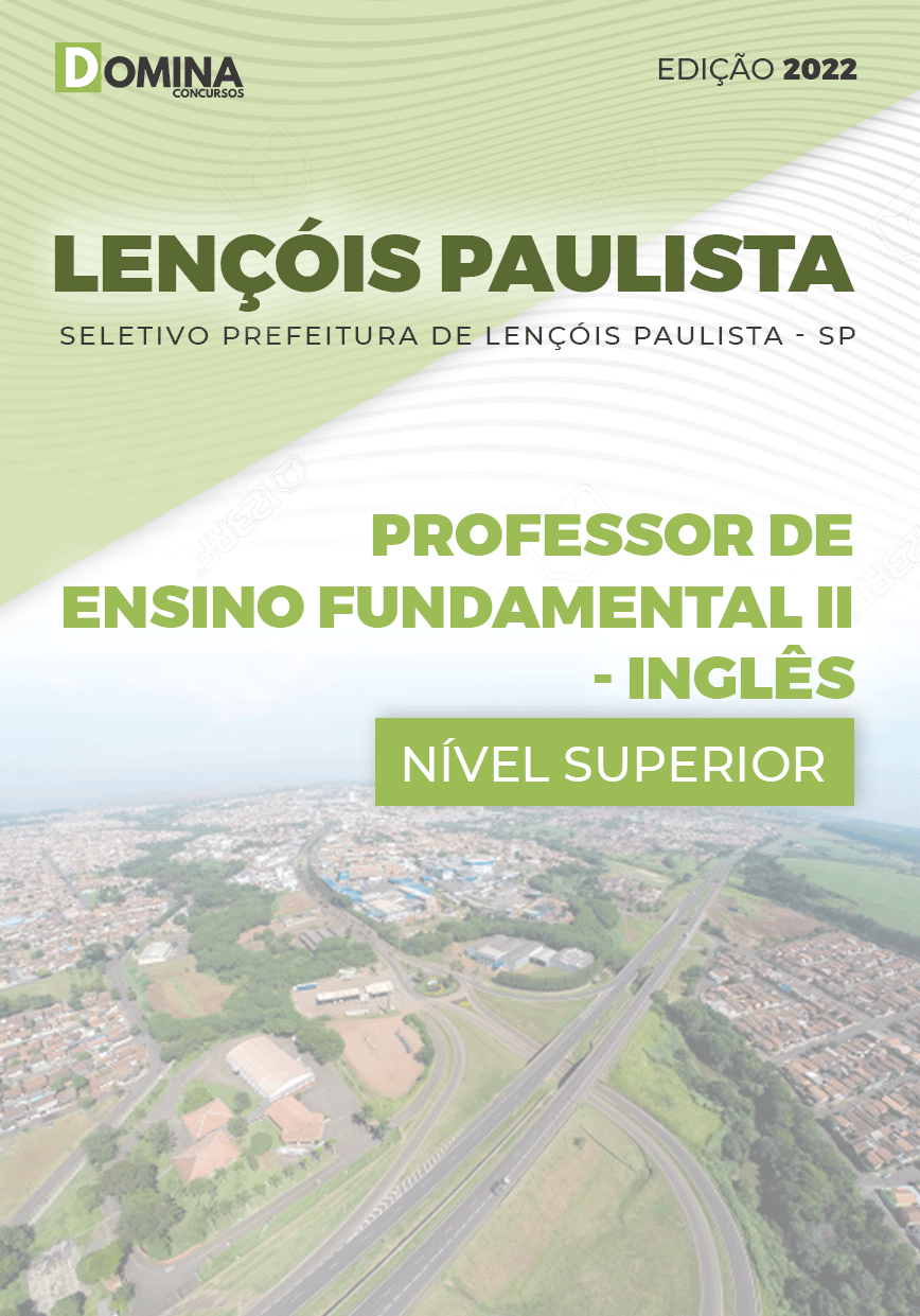 Apostila Pref Leçois Paulista SP 2022 Prof. E.F II Inglês