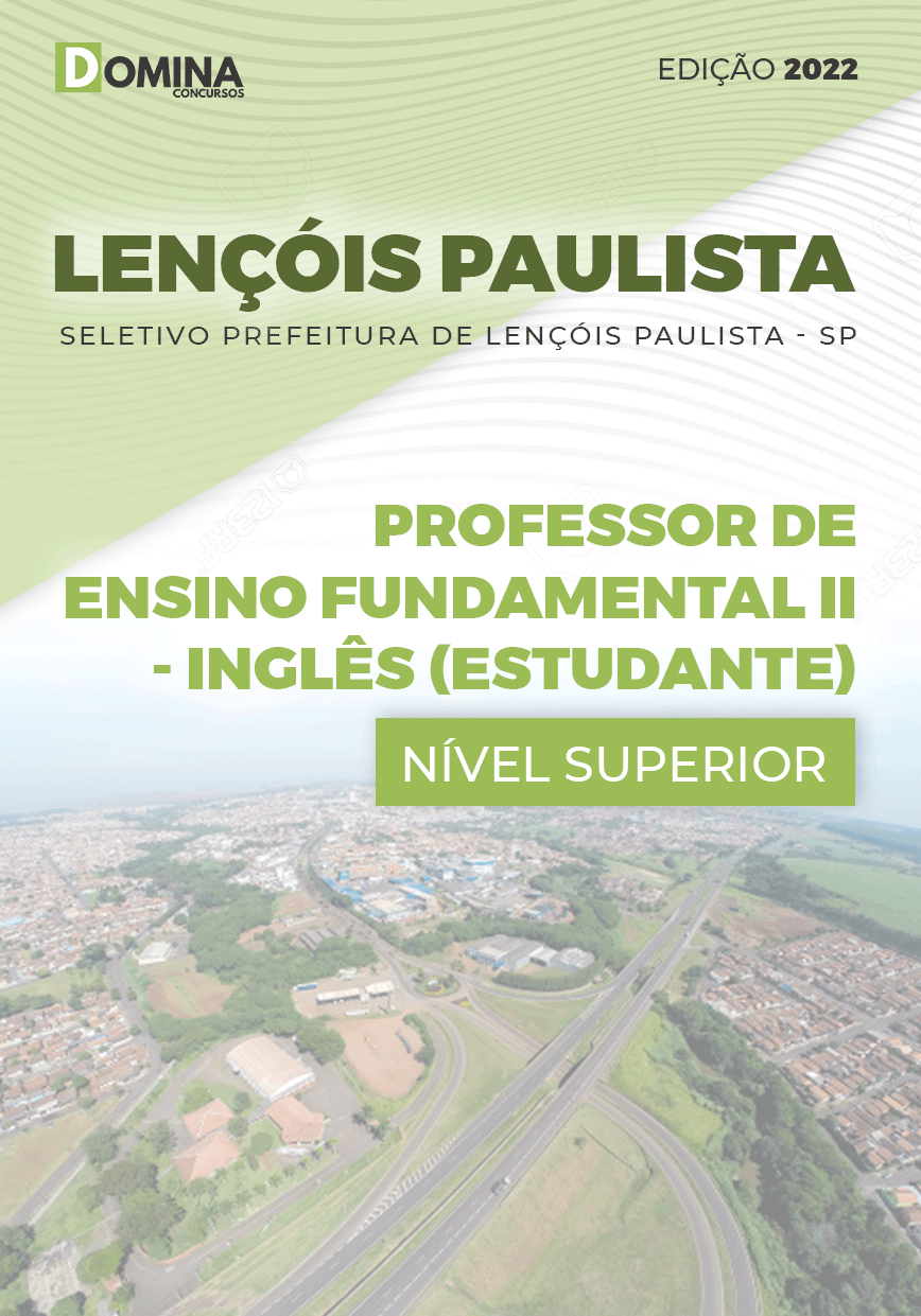Apostila Pref Leçois Paulista SP 2022 PEF II Inglês Estudante