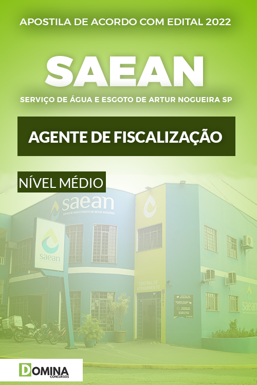 Apostila SAEAN Artu Nogueira SP 2022 Agente Fiscalização