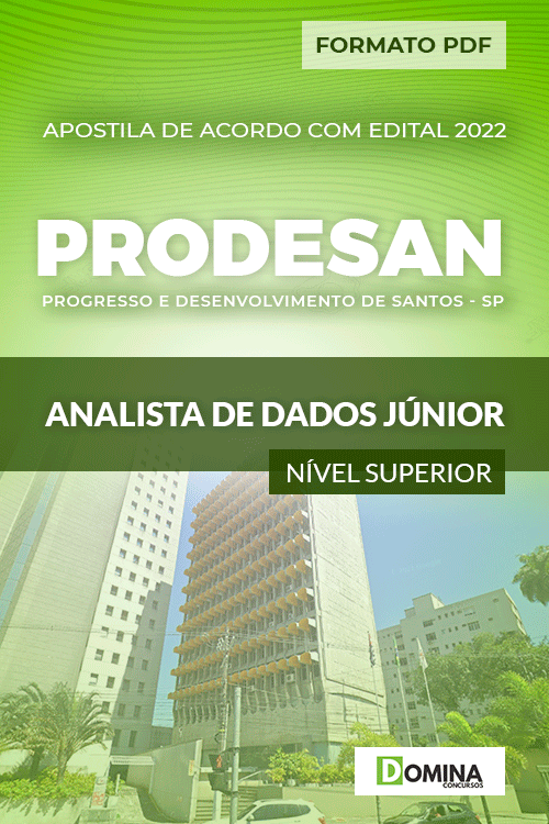 Apostila Digital PRODESAN SP 2022 Analista Dados Junior