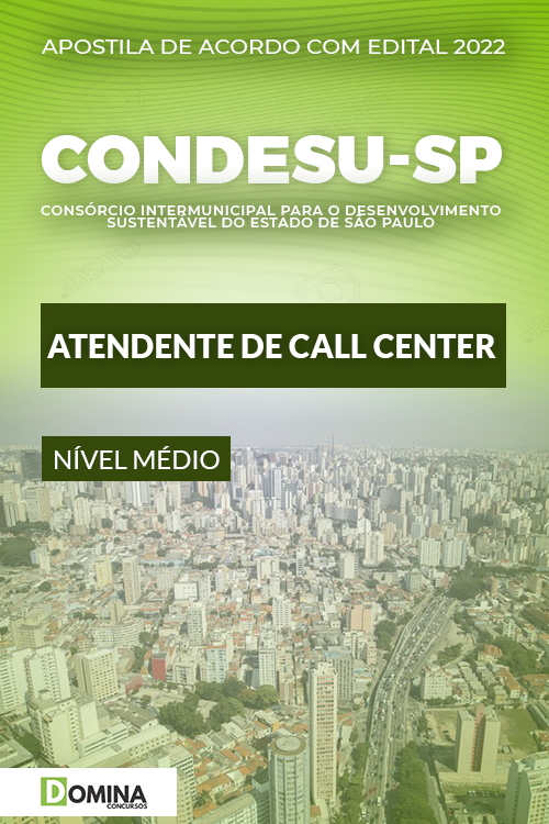 Apostila CONDESU SP 2022 Atendente CAII Center