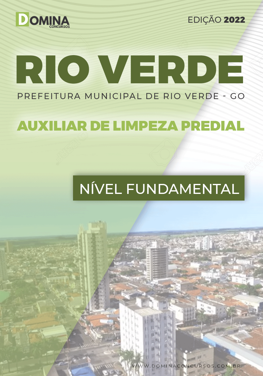 Apostila Pref Rio Verde GO 2022 Auxiliar Limpeza Predial