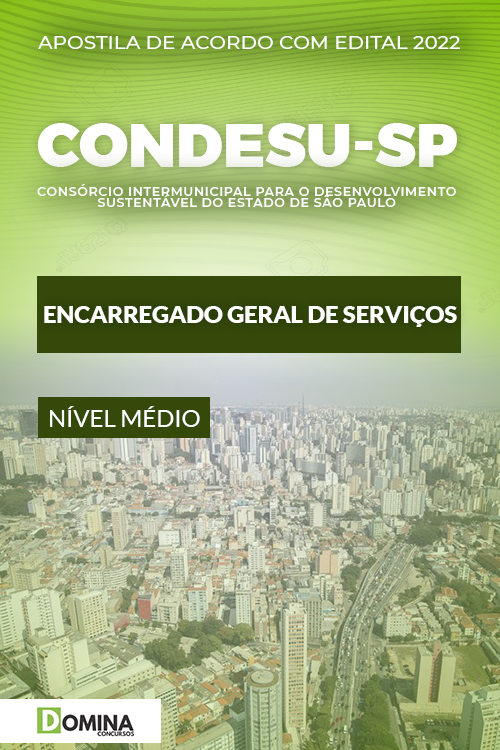 Apostila CONDESU SP 2022 Encarregado Geral Serviços