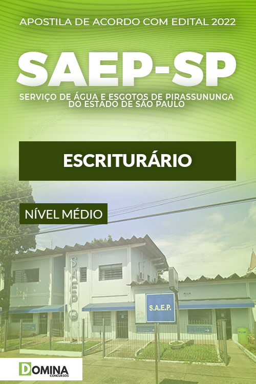 Apostila Digital SAEP Pirassununga SP 2022 Escriturário