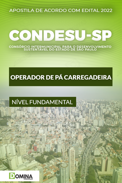 Apostila CONDESU SP 2022 Operador Pá Carregadeira