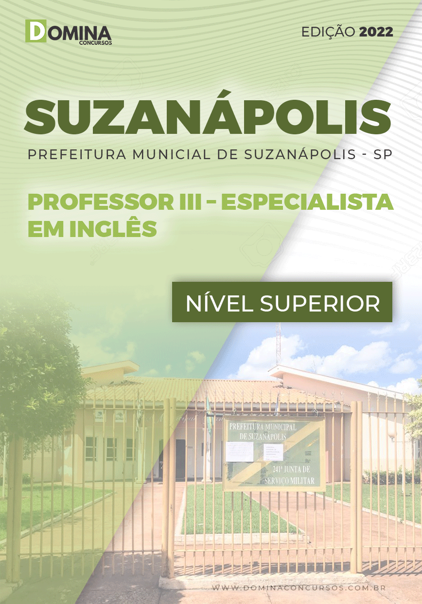 Apostila Pref Suzanápolis SP 2022 Professor III Especialista Inglês