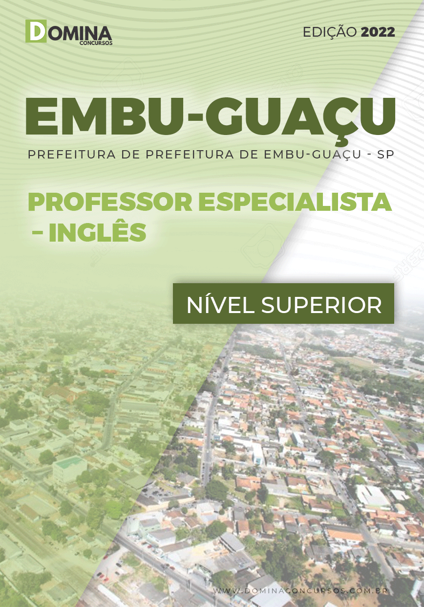 Apostila Pref Embu Guaçu SP 2022 Professor Especialista Inglês