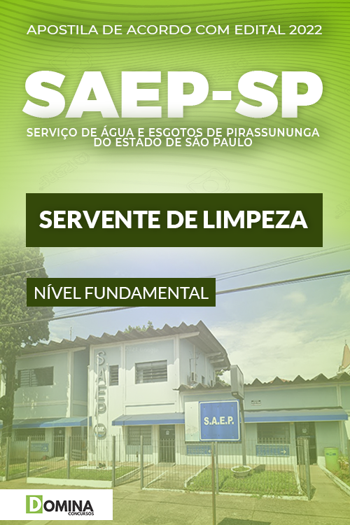 Apostila SAEP Pirassununga SP 2022 Servente Limpeza