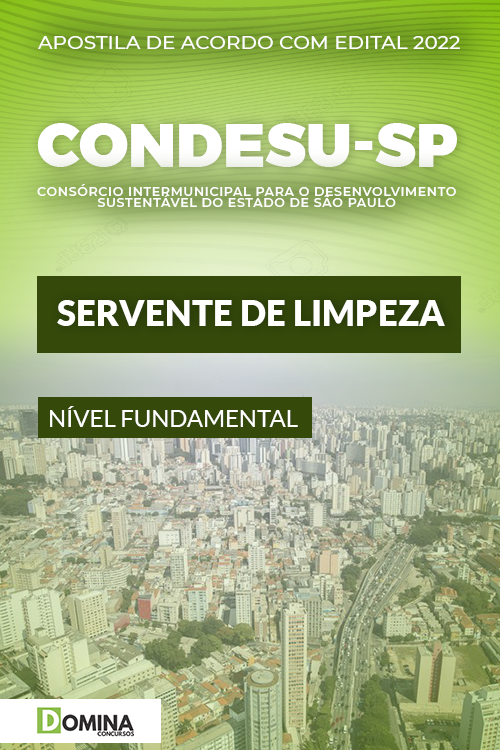 Apostila Concurso CONDESU SP 2022 Servente Limpeza