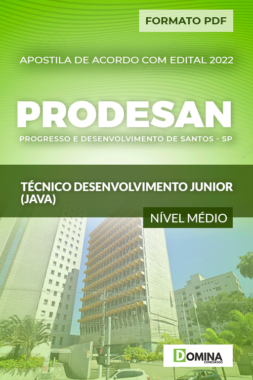 Apostila PRODESAN SP 2022 Técnico Desenvolvimento Junior
