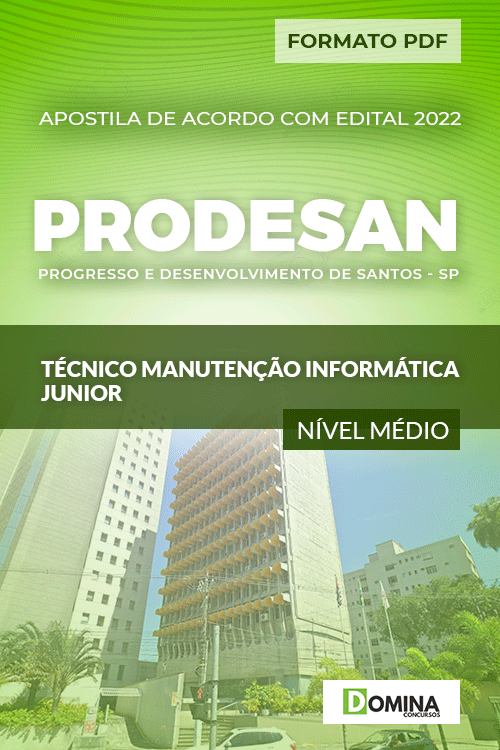 Apostila PRODESAN SP 2022 Técnico Manutenção Informática Junior
