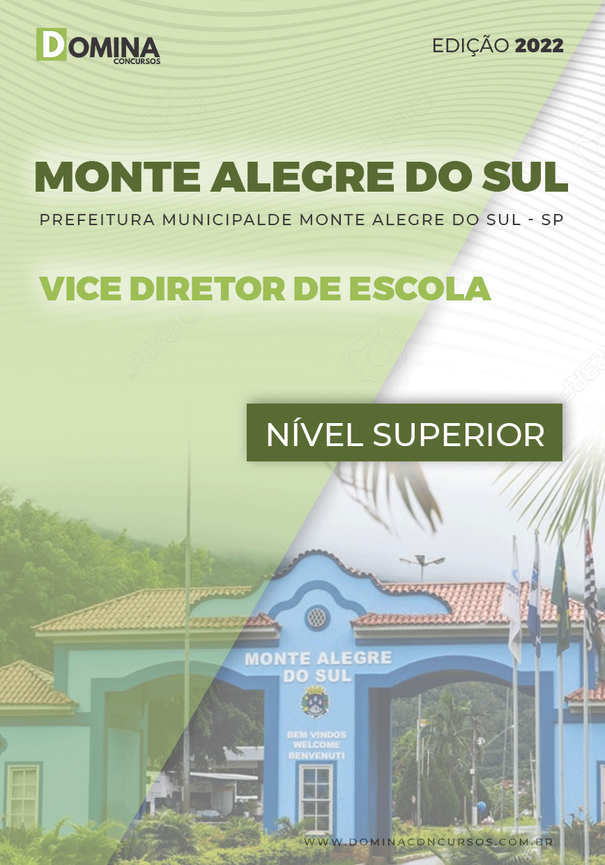 Apostila Pref Monte Alegre Sul SP 2022 Vice Diretor Escola