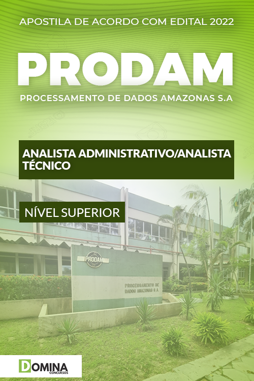 Apostila PRODAM AM 2022 Analista Administrativo Analista Técnico