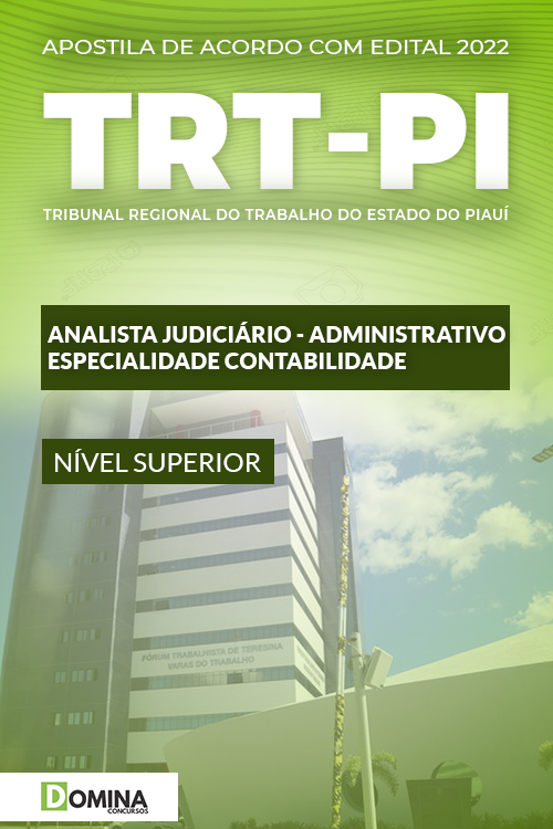 Apostila TRT PI 2022 Analista Judiciário Especialista Contabilidade
