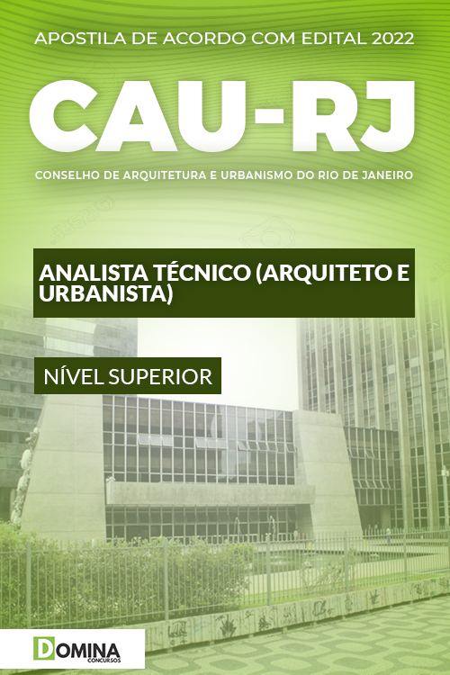 Apostila CAU RJ 2022 Analista Técnico Arquiteto Urbanista
