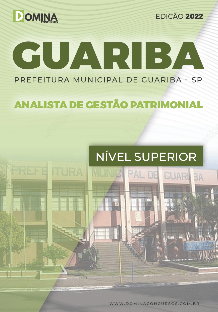 Apostila Pref Guariba SP 2022 Analista Gestão Patrimonial
