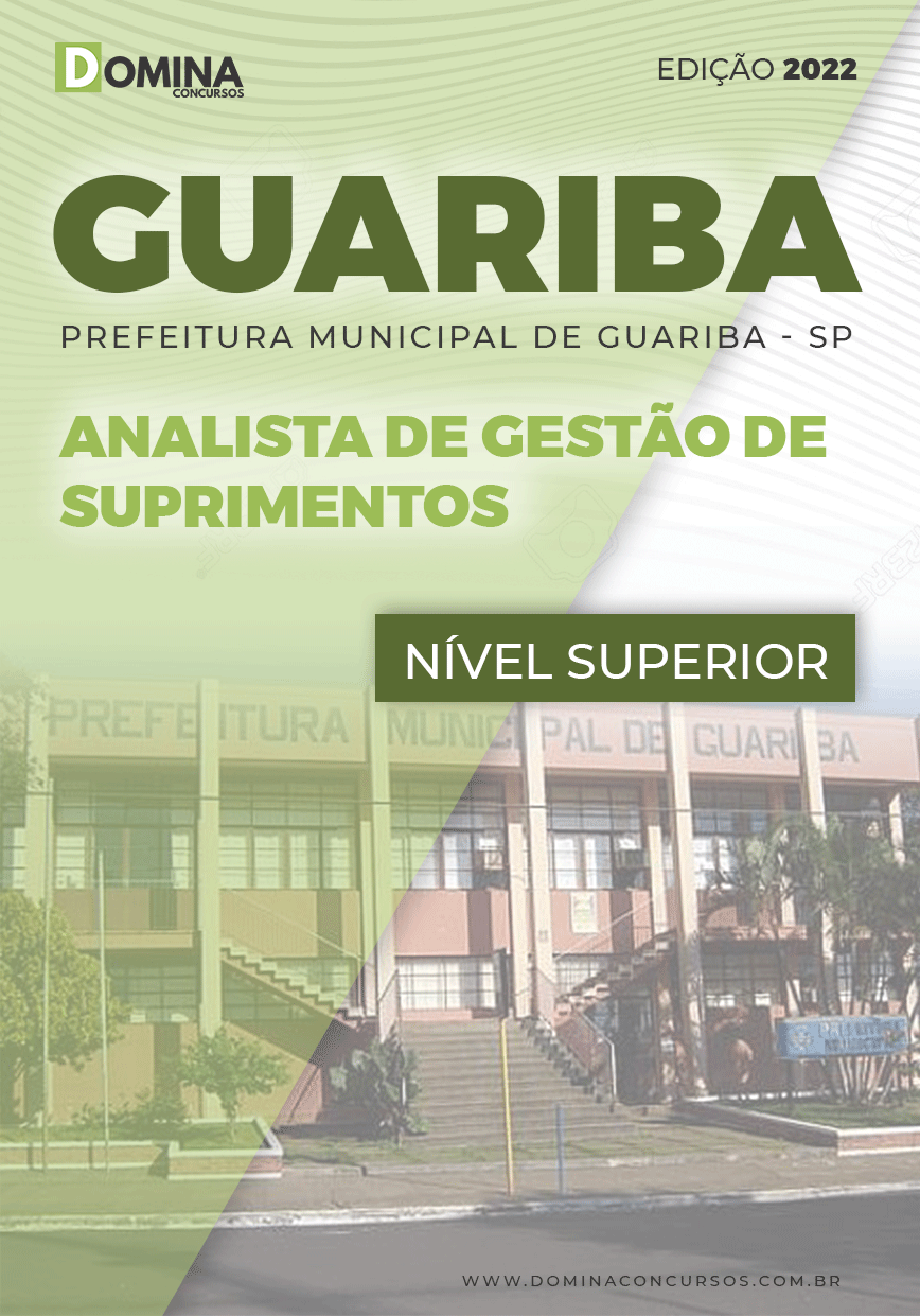 Apostila Pref Guariba SP 2022 Analista Gestão Suprimento