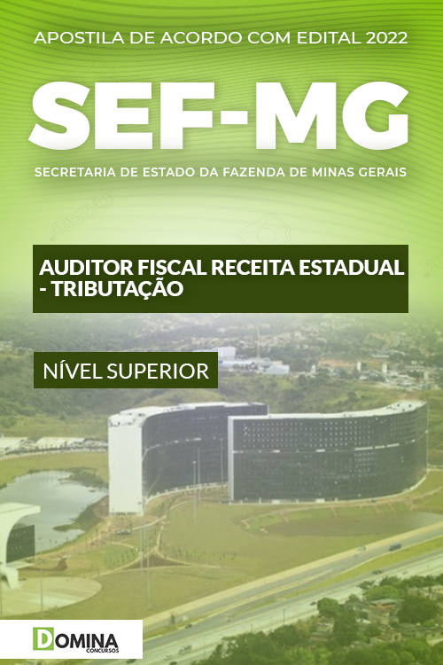 Apostila SEF MG 2022 Auditor Fiscal Receita Estatual Tributário