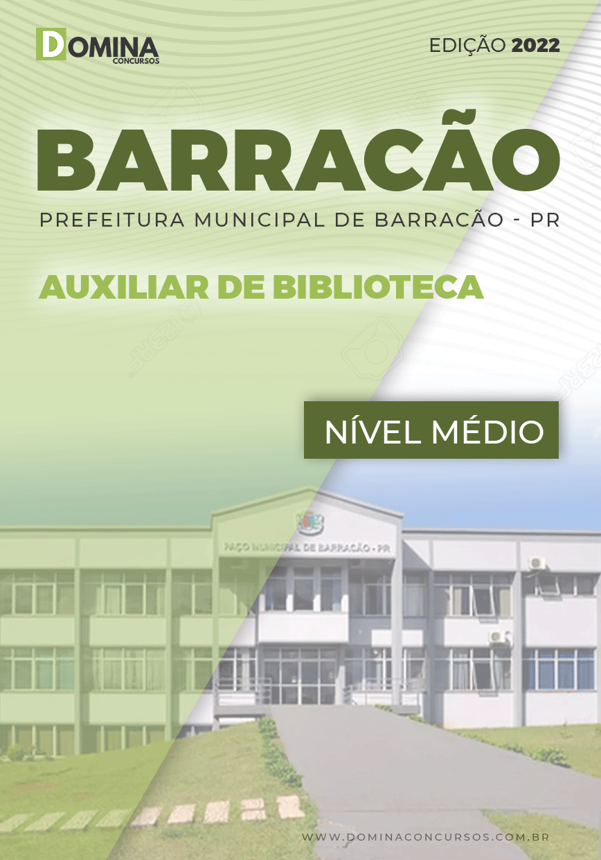 Apostila Concurso Pref Barracão PR 2022 Auxiliar Biblioteca