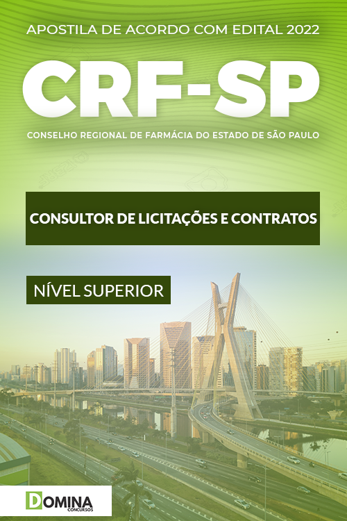 Apostila Concurso CRF SP 2022 Consultor Licitações Contratos