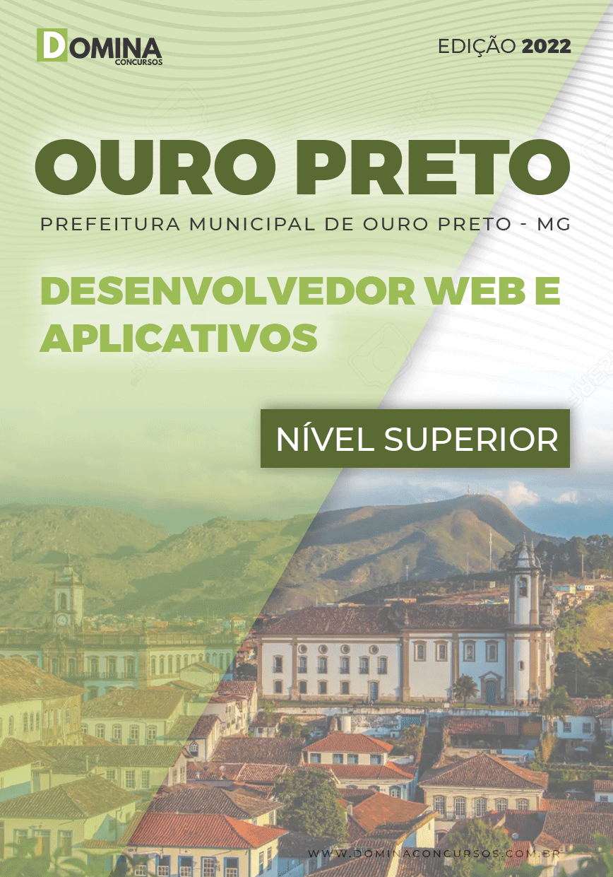 Apostila Pref Ouro Preto MG 2022 Desenvolvedor Web Aplicativos