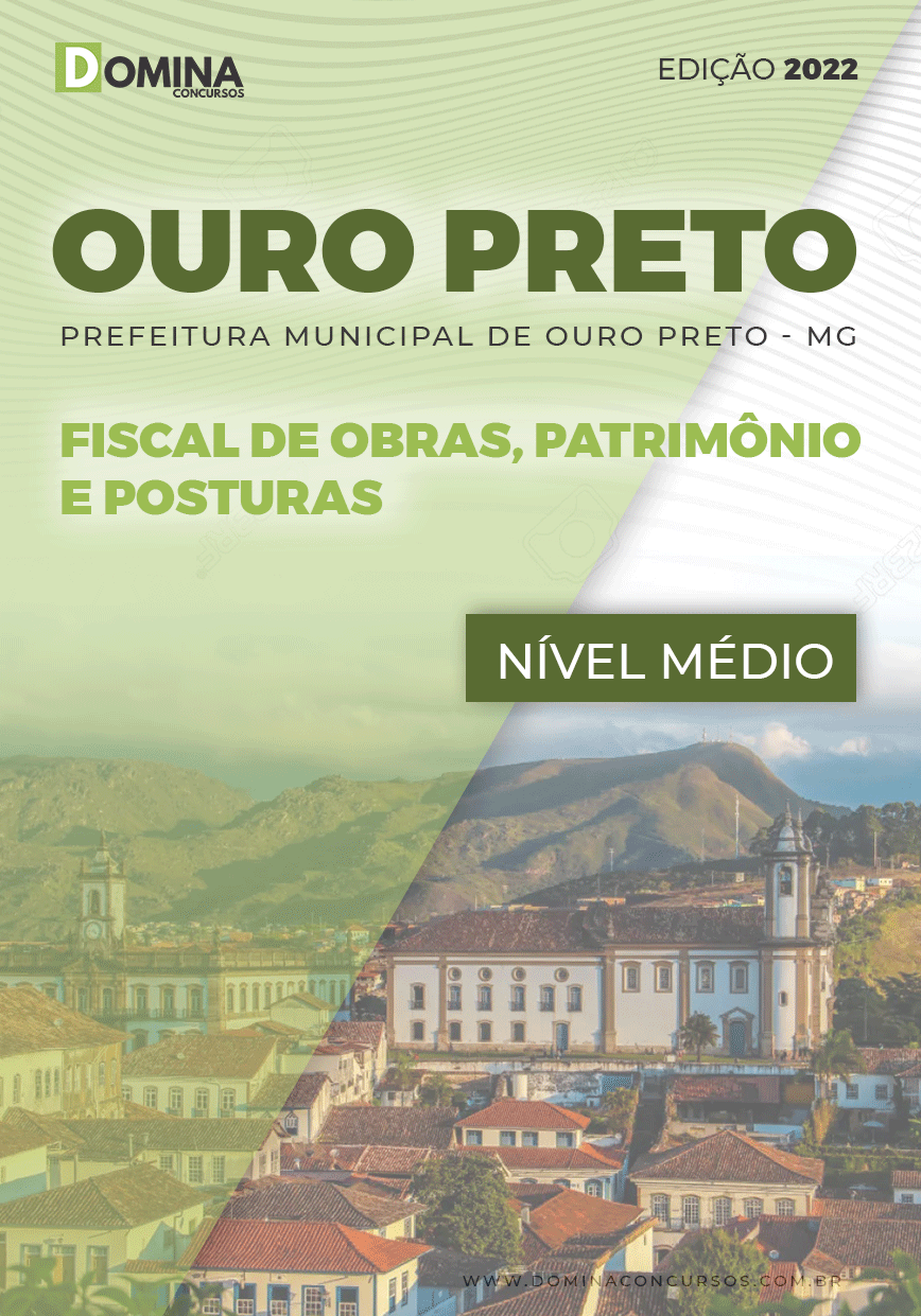 Apostila Pref Ouro Preto MG 2022 Fiscal Obras Patrimônio Cultura