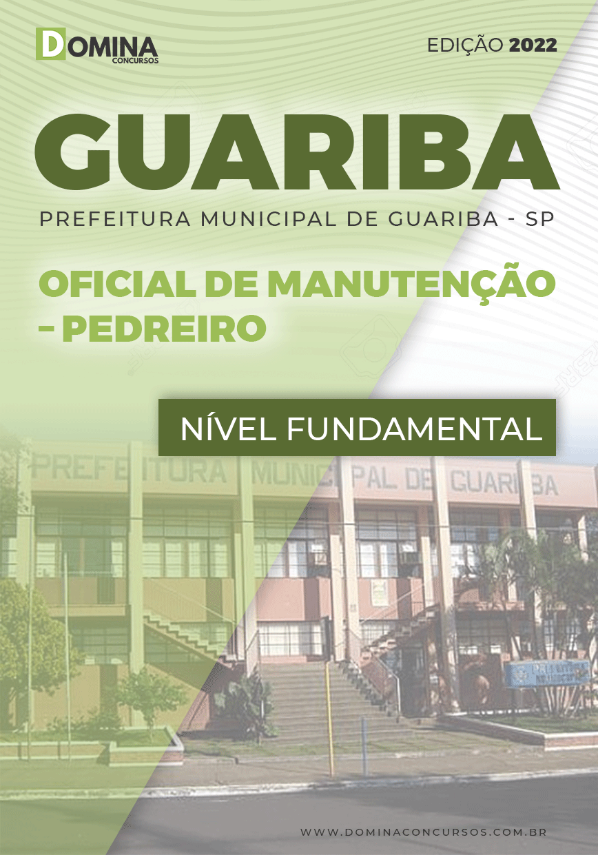 Apostila Pref Guariba SP 2022 Oficial Manutenção Pedreiro