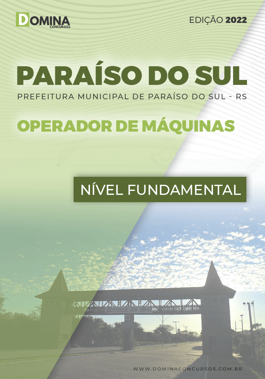 Apostila Digital Pref Paraíso Sul RS 2022 Operador Máquinas