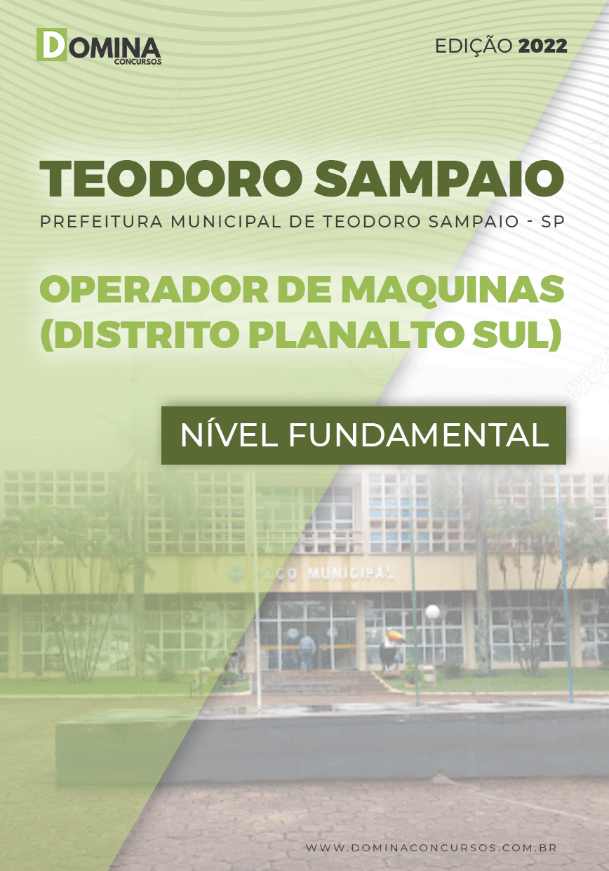 Apostila Pref Teodoro Sampaio SP 2022 Operador Máq Dist Planalto Sul