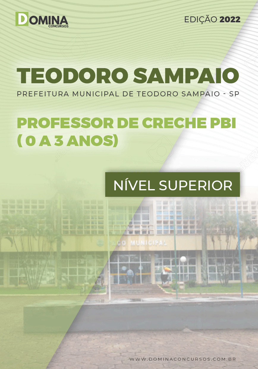 Apostila Pref Teodoro Sampaio SP 2022 Professor Creche PIB