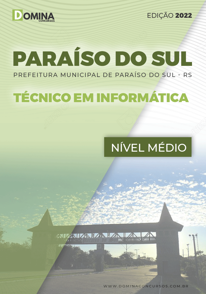 Apostila Digital Pref Paraíso Sul RS 2022 Técnico Informática