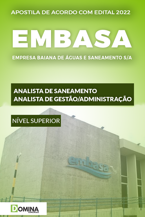 Apostila EMBASA BA 2022 Analista Saneamento Gestão Administração