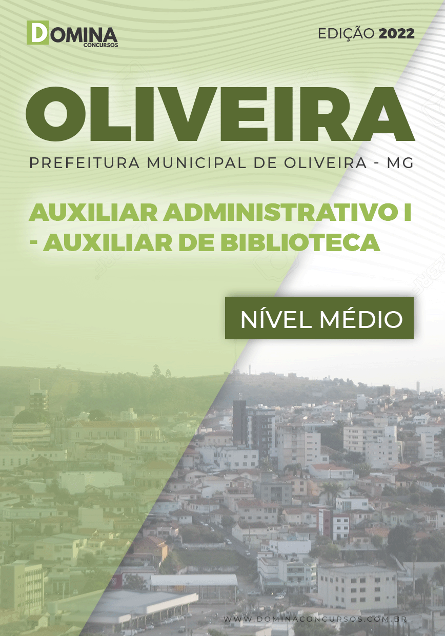 Apostila Pref Oliveira MG 2022 Auxiliar Administrativo I Biblioteca