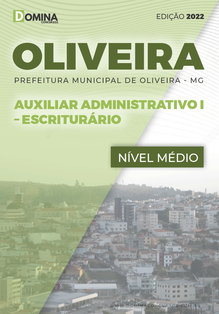 Apostila Pref Oliveira MG 2022 Auxiliar Administrativo I Escriturário