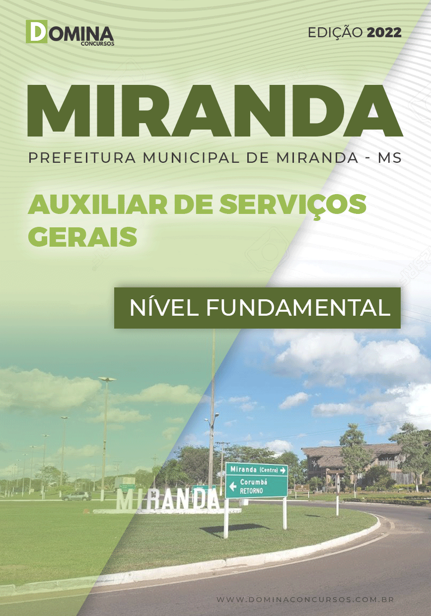 Apostila Pref Miranda MS 2022 Auxiliar de Serviços Gerais